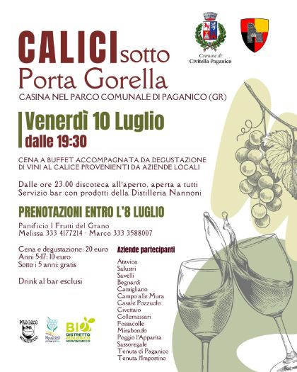 Calici sotto Porta Gorella: una serata tra vino, sapori e musica