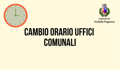 banner cambio orario uffici comunali 