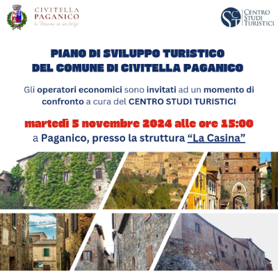 Locandina piano di sviluppo turistico incontro 5.11.2024