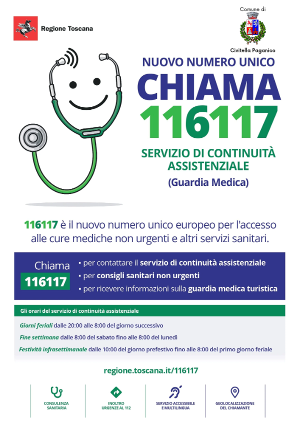 Locandina cambio numero guardia medica