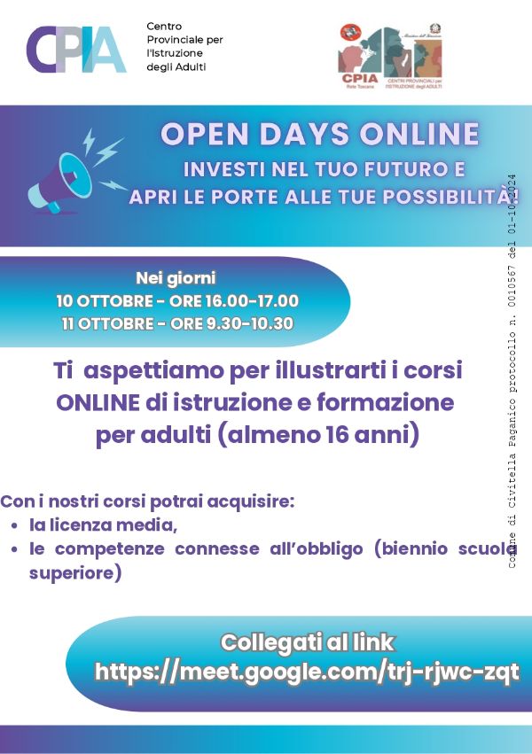 locandina open day CPIA locandina open day CPIA