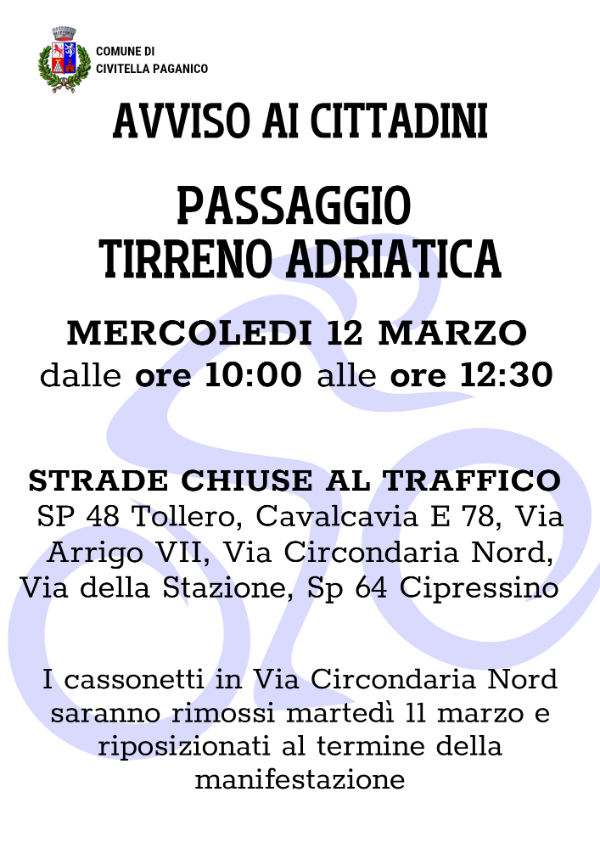 Passaggio Tirreno-Adriatica locandina