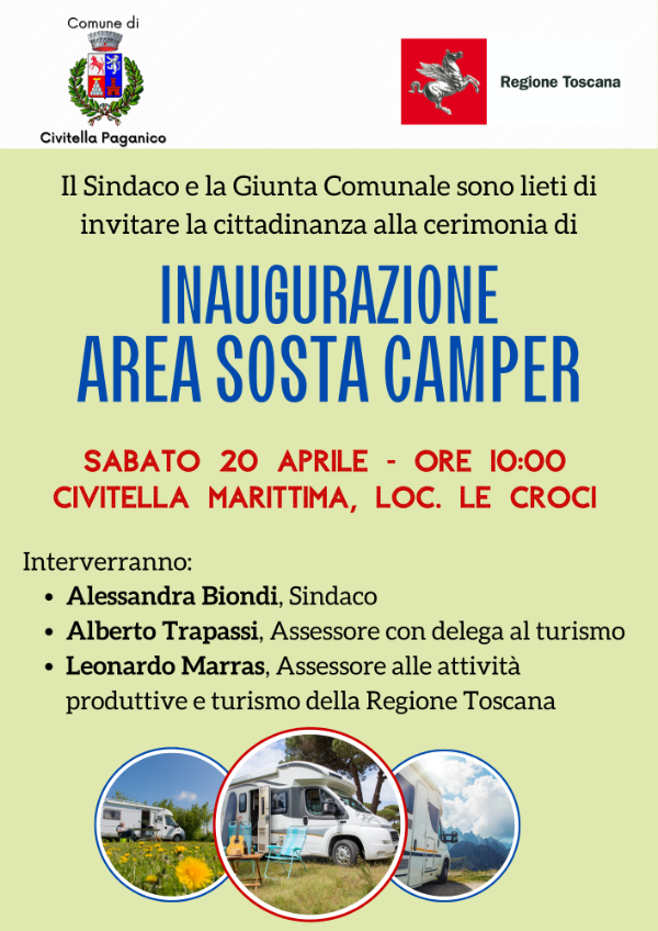 area sosta camper, locandina