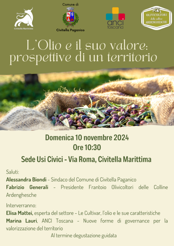 l'olio e il suo valore prospettive di un territorio - locandina